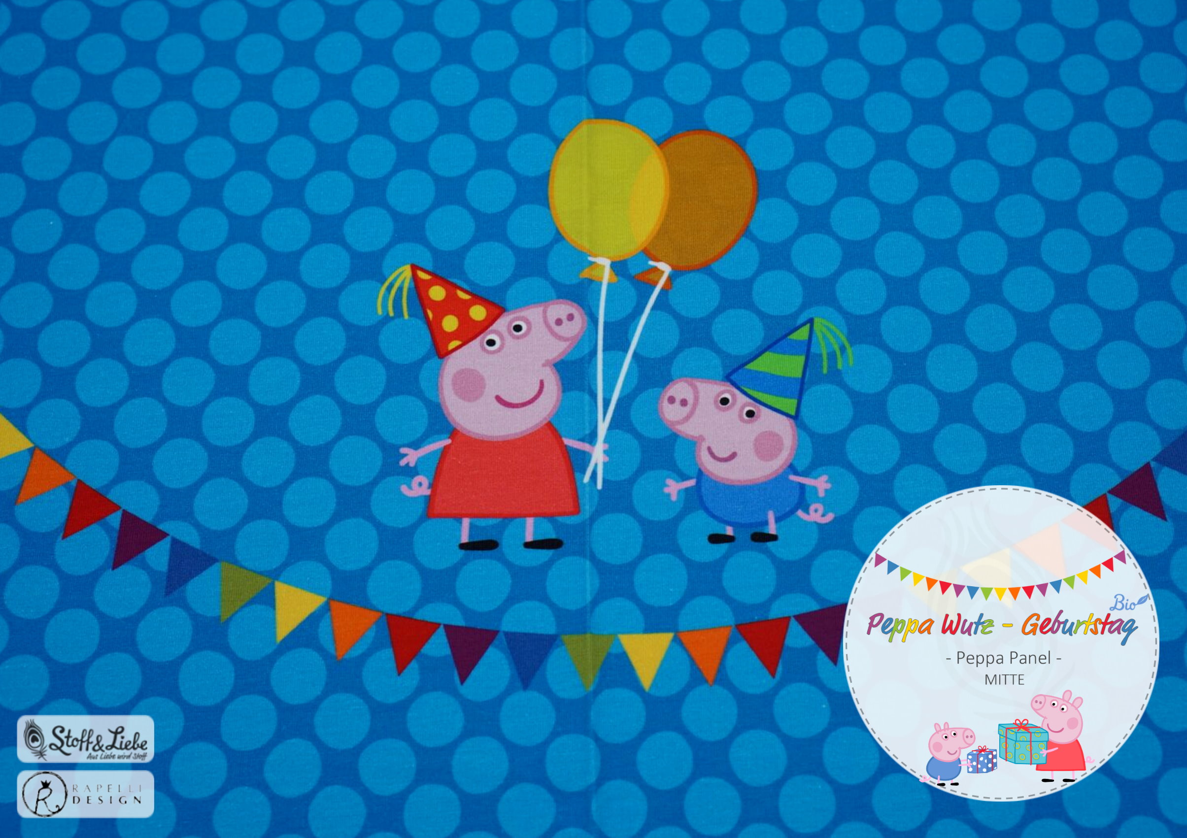 Peppa Wutz Paaarty Stoff Liebe